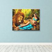 Leeuw Godin Egyptische prins stretched canvas Prin (Insitu (Houten vloer))