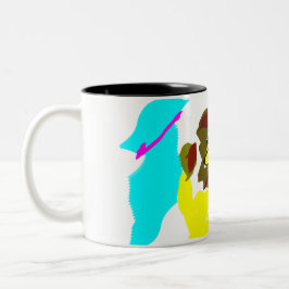 Leeuw golf kunst tweekleurige koffiemok