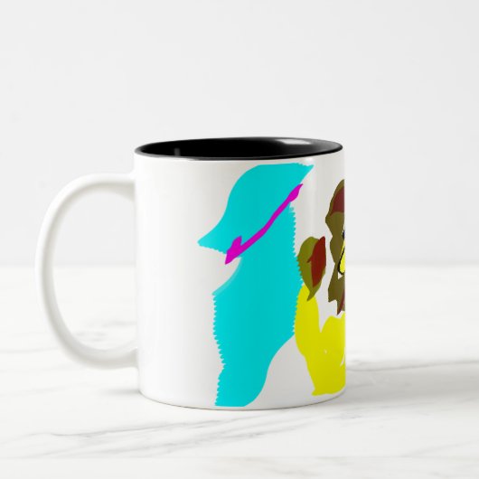 Leeuw golf kunst tweekleurige koffiemok (Links)