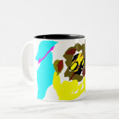 Leeuw golf kunst tweekleurige koffiemok (Voorkant links)