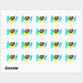 Leeuw golf kunst vierkante sticker (Vel)
