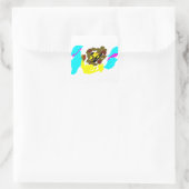 Leeuw golf kunst vierkante sticker (Tas)