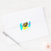 Leeuw golf kunst vierkante sticker (Envelop)