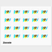 Leeuw golf kunst vierkante sticker (Vel)