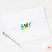 Leeuw golf kunst vierkante sticker (Envelop)