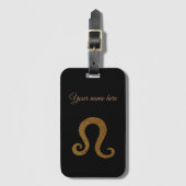 Leeuw Gouden Astrologie Teken Bagagelabel (Voorkant (verticaal))