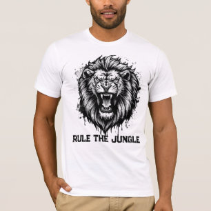 Leeuw Grafische Regel De Jungle Krachtig Streetwea T-shirt
