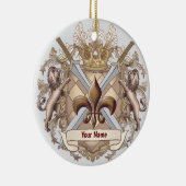 Leeuw Griffin Schild achternaam ornament (Rechts)