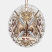 Leeuw Griffin Schild achternaam ornament (Links)
