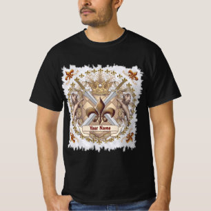 Leeuw Griffin Schild Familienaam Wapenschild T-shirt
