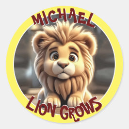 Leeuw groeit ronde sticker