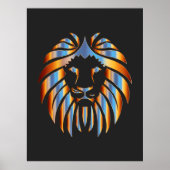 Leeuw, Grote Kat, chromatisch ontwerp, Poster (Voorkant)