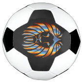 Leeuw, Grote Kat, chromatisch ontwerp, Voetbal (Gedraaid)