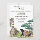 Leeuw Grote Katachtigen Jungle Safari Wilde Verjaa Kaart (Voorkant)