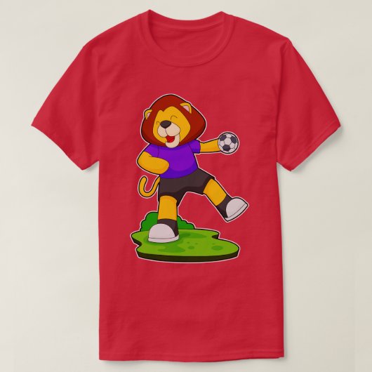 Leeuw Handbal speler Handbal 1 T-shirt (Design voorkant)