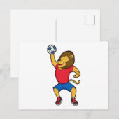 Leeuw Handbal speler Handbal Briefkaart (Voorkant / Achterkant)