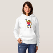 Leeuw Handbalspeler Handbal Hoodie (Voorkant volledig)