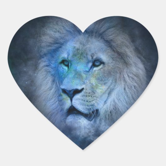 leeuw hart sticker (Voorkant)