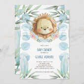 Leeuw Het is een Jongen Baby Shower Uitnodiging (Voorkant / Achterkant)