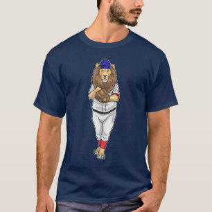 Leeuw Honkbal Honkbalhandschoen Sport T-shirt