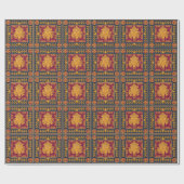 Leeuw hoofddoek: gouden motief. cadeaupapier (Vlak)