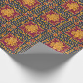 Leeuw hoofddoek: gouden motief. cadeaupapier (Hoek)