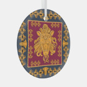 Leeuw hoofddoek: gouden motief. glas ornament (Voorkant Rechts)