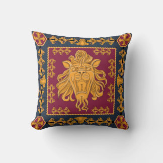Leeuw hoofddoek: gouden motief. kussen