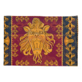 Leeuw hoofddoek: gouden motief. kussensloop (Achterkant)