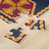 Leeuw hoofddoek: gouden motief. legpuzzel (Zijkant)