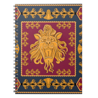 Leeuw hoofddoek: gouden motief. notitieboek