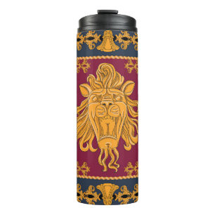 Leeuw hoofddoek: gouden motief. thermosbeker