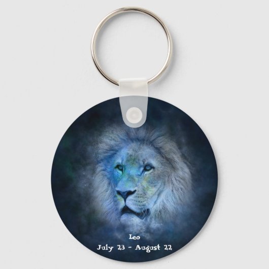 Leeuw Horoscoop Knop Sleutelhanger (Voorkant)