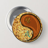 Leeuw & Houten Hond Ronde Button 7,6 Cm (Voorkant /achterkant)