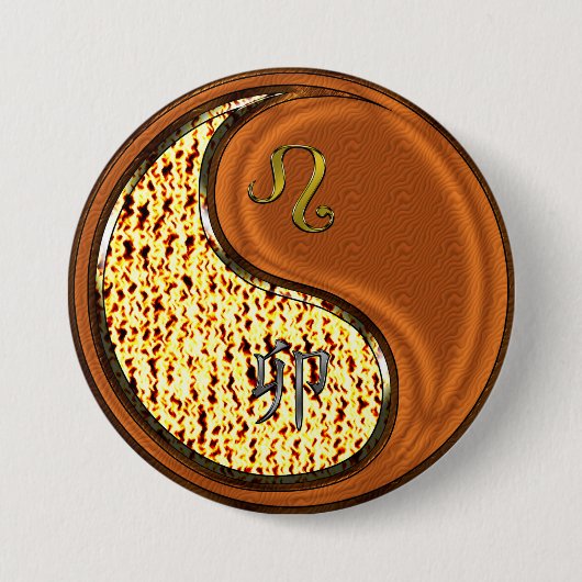 Leeuw & Houten Konijn Ronde Button 7,6 Cm (Voorkant)