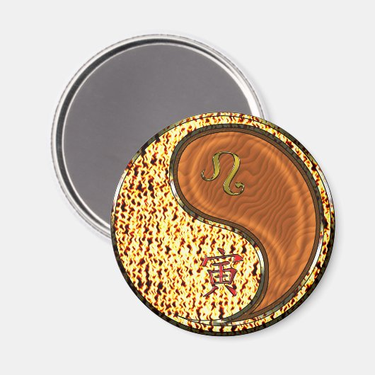Leeuw & Houten Tijger Magneet (Voorkant / Achterkant)
