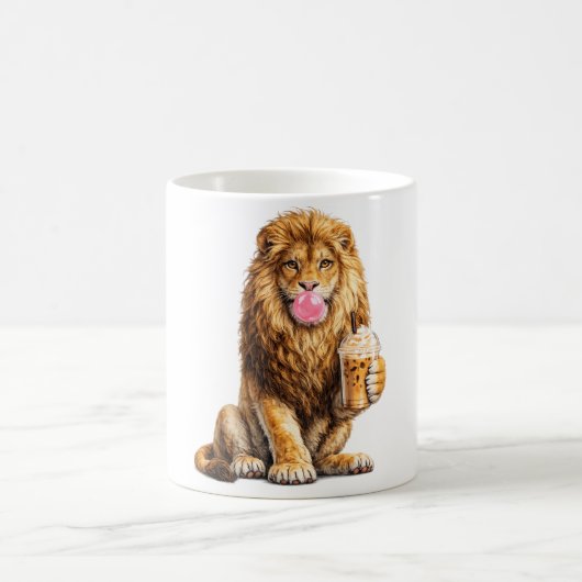 Leeuw Iced Coffee Bubble Gum Trendy Dier Koffiemok (Center)