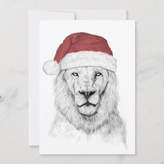 Leeuw II van de kerstman Feestdagenkaart (Voorkant)
