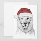 Leeuw II van de kerstman Feestdagenkaart (Voorkant / Achterkant)