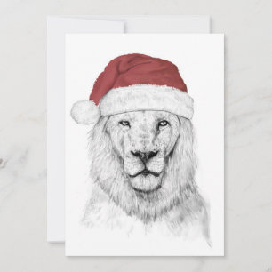Leeuw II van de kerstman Feestdagenkaart