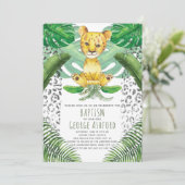 Leeuw illustratie Safari doop Kaart (Staand voorkant)