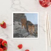 Leeuw in de bergen (door Richard Friese) Servet (Insitu)