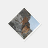 Leeuw in de bergen (door Richard Friese) Servet (Hoek)