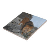 Leeuw in de bergen (door Richard Friese) Tegeltje (Zijkant)