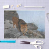 Leeuw in de bergen (door Richard Friese) Tissuepapier (Craft)