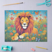 Leeuw in de bloementuin tissuepapier (Craft)