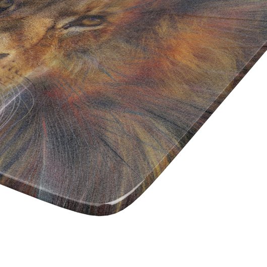 Leeuw in de galerijstructuur snijplank (Hoek)