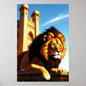 Leeuw in de stad | AI Art. Poster (Voorkant)