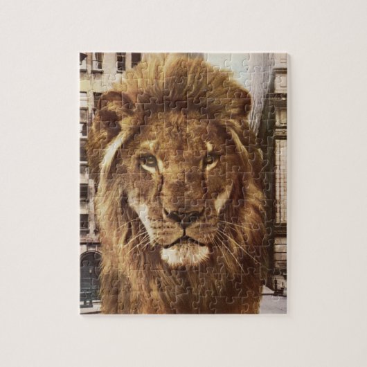 leeuw in de stad legpuzzel (Verticaal)