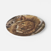 leeuw in de stad papieren bordje (Gekanteld)